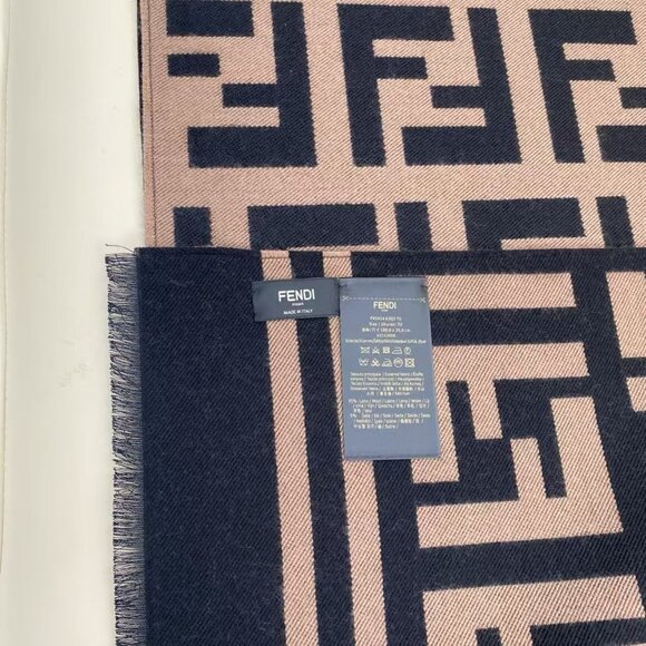 Fendi Black and Gold Patterned Scarf - Picture 7 of 9